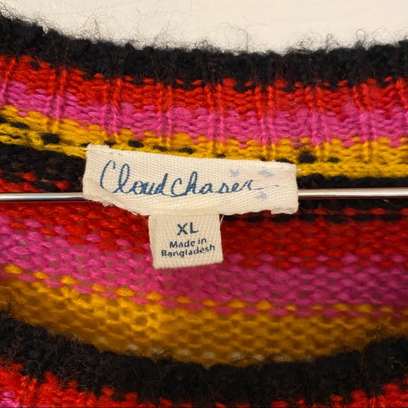 Cloud Chaser Rainbow Stripes Sweater Chunky Knit - Picture 5 of 5